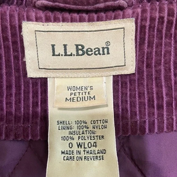 L.L.Bean‎ women’s vintage corduroy purple jacket size Medium P - Picture 5 of 11